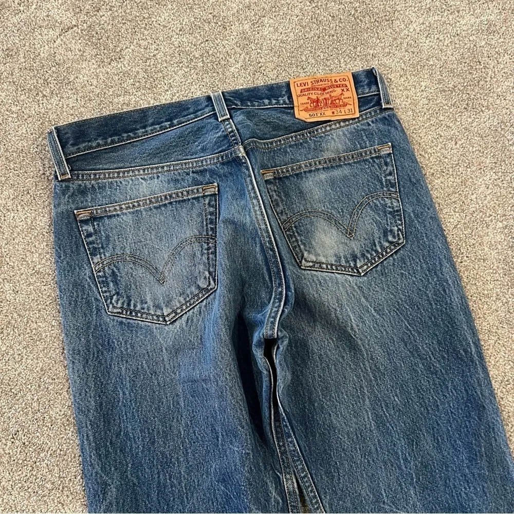 Levi Levi’s Men 34x31 Blue Denim Jeans 501 XX VTG Vintage Cotton Button Pants,
